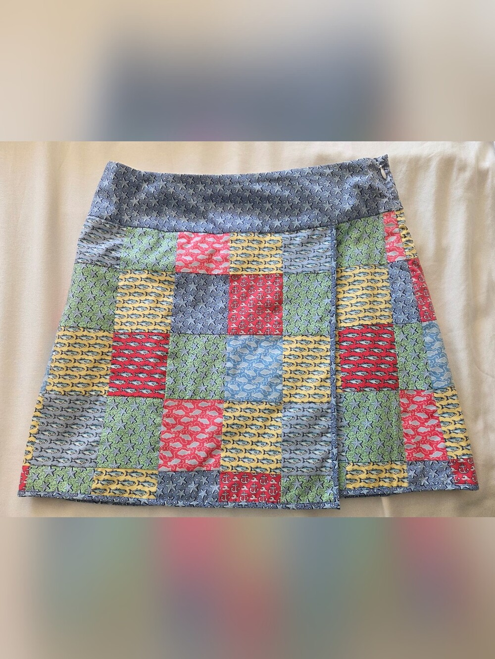 Vineyard Vines Patchwork Print Cotton Skirt